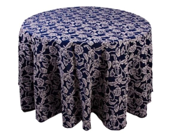 Toalha Aparador Jacquard Floral Azul 2.70